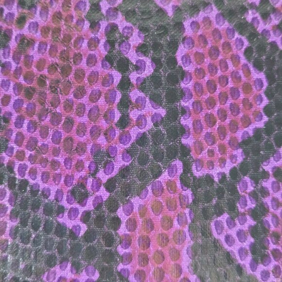 White House Black Market Purple Black Snakeskin Print Clutch Removable Chain - Picture 3 of 15